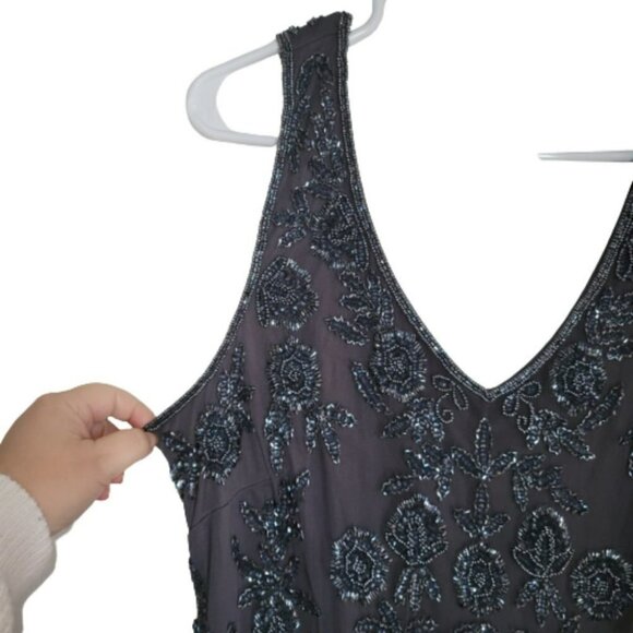 PISANNO Nights sequin & bead sleeveless gown dress - Picture 6 of 9